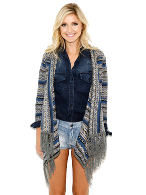 Elan Blue Sweater Cardigan with Pockets | All Dec'd Out