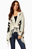 Elan Aztec Print Sweater Cardigan Sand | All Dec'd Out