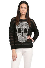 Elan | Crochet Skull Sweater Black