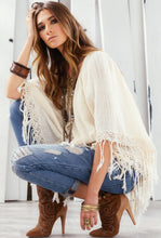Elan Poncho with Fringe Cream | All Dec'd Out