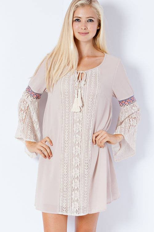 Entro Woven Dress with Tassels | All Dec'd Out Medium / Taupe Entro Woven Dress with Tassels | All Dec'd Out Medium / Taupe