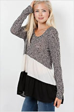 Entro Tri Color Tunic Top Black | All Dec'd Out