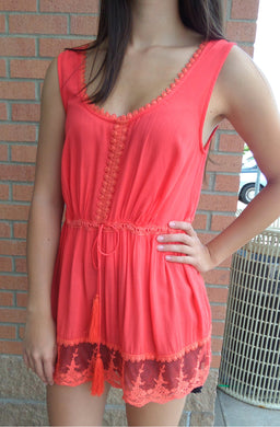 Entro | Tomato and Vintage Lace Tops