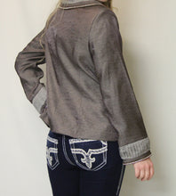 Firmiana | Rhinestone Zip Up Jacket Mocha