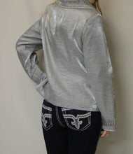 Firmiana | Rhinestone Zip Up Jacket Silver