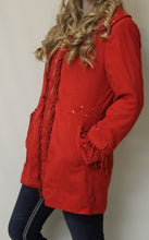 Firmiana | Coat with Zipper and Fringe Red