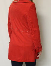 Firmiana | Coat with Zipper and Fringe Red