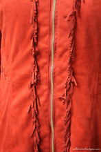 Firmiana | Coat with Zipper and Fringe Red