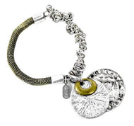 Treska | Chain & Textured Disc Bracelet
