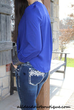 Double Zero | Hi-Lo Top with Beaded Cuffs Royal Blue