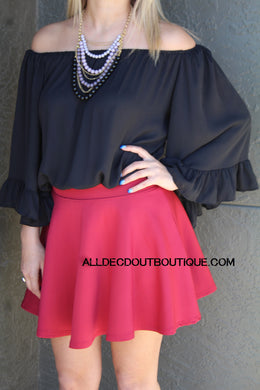 Yahada | Off The Shoulder Tunic Black