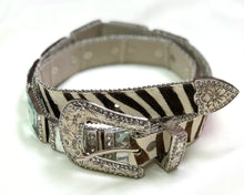 Zebra Belt W/ Square Jewels
