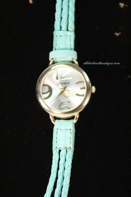 Blue/Silver | Leather Band w/ Buckle Clasp