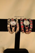 Pink & Black/White, Band Reptile Print | Leather Band w/ Buckle Clasp