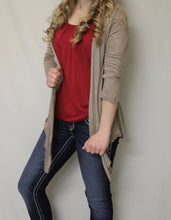 Urban Mango | Cardigan with Crochet Back Mocha - All Decd Out