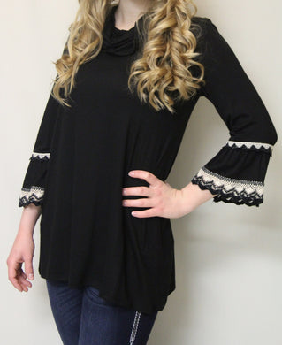 Now N Forever | Bell Sleeve & Crochet Trimming Black