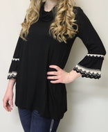 Now N Forever | Bell Sleeve & Crochet Trimming Black