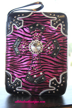 ADO | Pink Zebra and Black Embellished Bible Cover