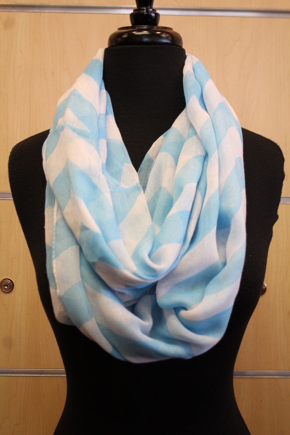 ADO | Infinity Blue and White Chevron Scarf - All Decd Out