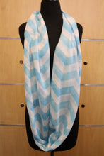 ADO | Infinity Blue and White Chevron Scarf - All Decd Out