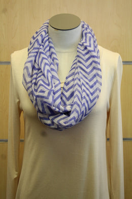 ADO | Infinity Indigo and White Chevron Scarf