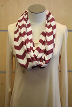 ADO | Infinity Dark Plum and White Chevron Scarf - All Decd Out
