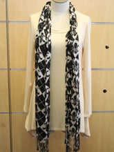 ADO | Wrap Black and White Fleur De Lis Scarf