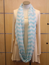 ADO | Infinity Light Blue and White Chevron Scarf