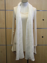 ADO | Wrap White Scarf with Small Silver Lines