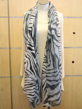 ADO | Wrap White and Grey Zebra Scarf