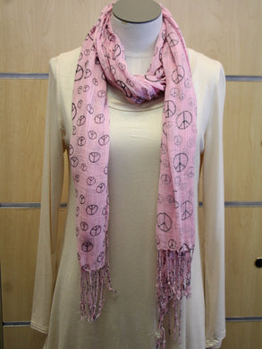 ADO | Wrap Light Pink Peace Sign Scarf