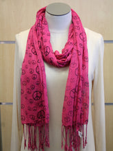 ADO | Wrap Dark Pink Peace Sign Scarf