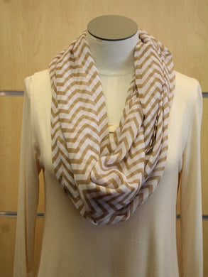 ADO | Infinity Brown and White Chevron Scarf - All Decd Out