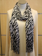 ADO | Wrap Black and Silver Zebra Print Scarf