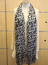 ADO | Wrap Black and Silver Zebra Print Scarf