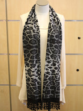 ADO | Wrap Black and Grey Leopard Sparkle Scarf