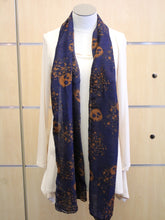 Rikka | Wrap Navy Scarf with Skulls