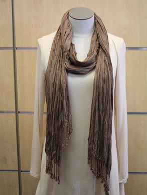 Look By M | Wrap Brown Fringe Scarf