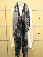 ADO | Wrap Grey and Black Floral Scarf