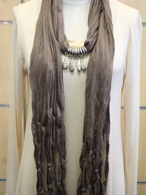 ADO | Jewelry Wrap Scarf Brown Charms
