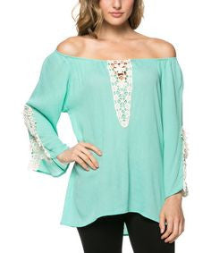 J&M | Crochet Patched Tunic Mint