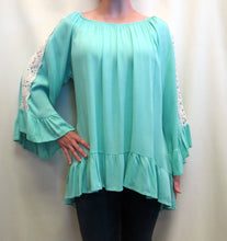 J&M | Lace Sleeve Over-sized Tunic Mint