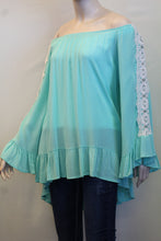 J&M | Lace Sleeve Over-sized Tunic Mint