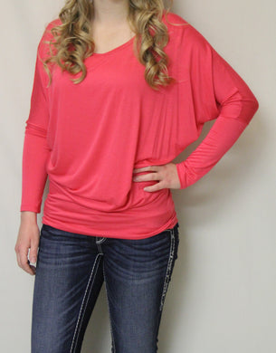 Julila | Dolman Long Sleeve Top Pink