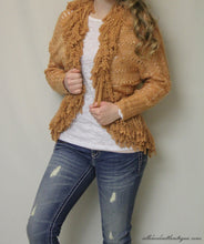 Lily | Crochet Peach with Ruffle Trimming and Sequin Cardigan