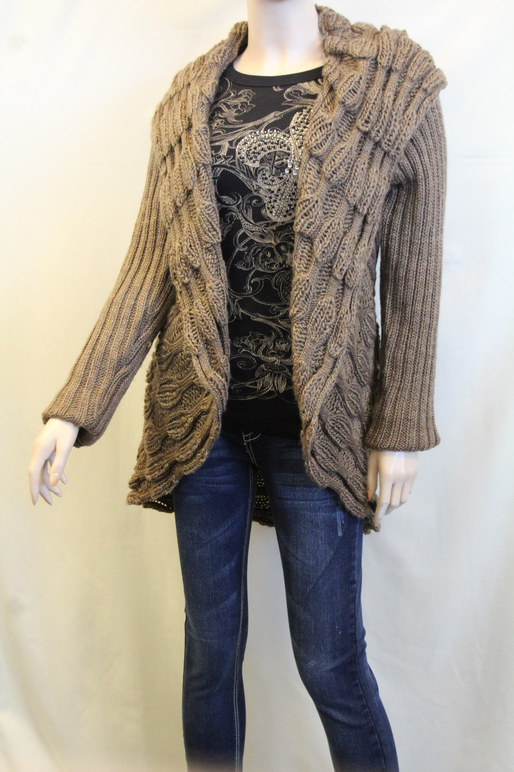 Lily | Crochet Mocha Sweater Cardigan
