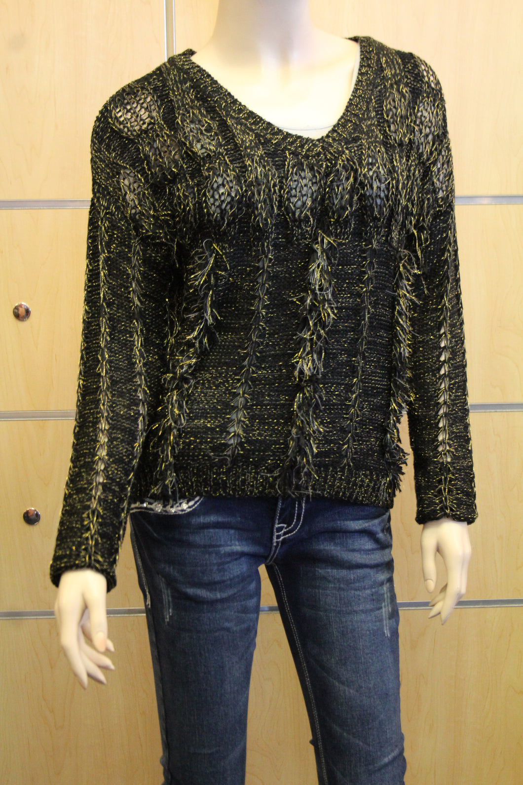 Lily | Crochet Fringe Sweater Black