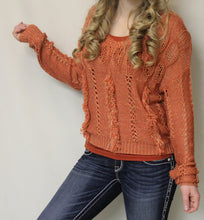 Lily | Crochet Fringe Sweater Rust