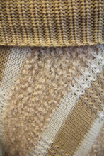 Lily | Crochet Striped Sweater Poncho Beige & White