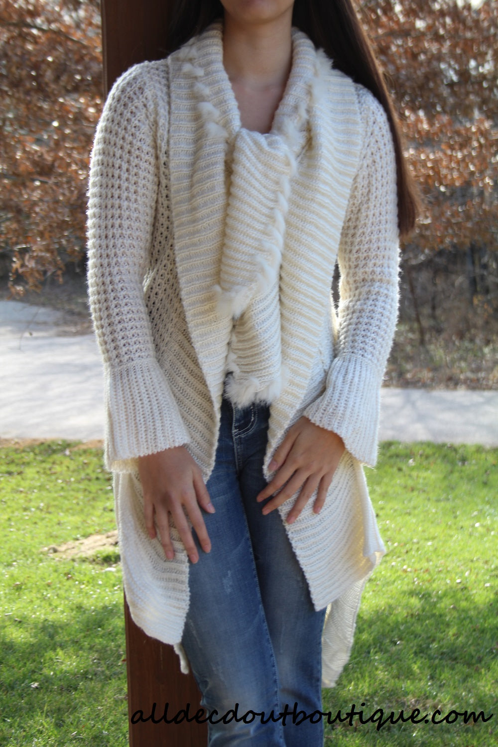 Crochet cream cardigan on sale